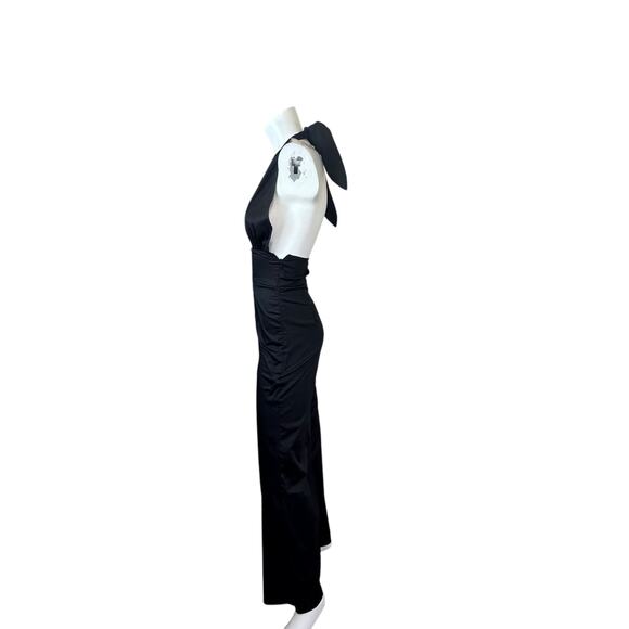 Frederica Tosi Black High Waisted Sexy Jumpsuit with Halter Tie sz 38=XS/S/2 NWT - Picture 4 of 13